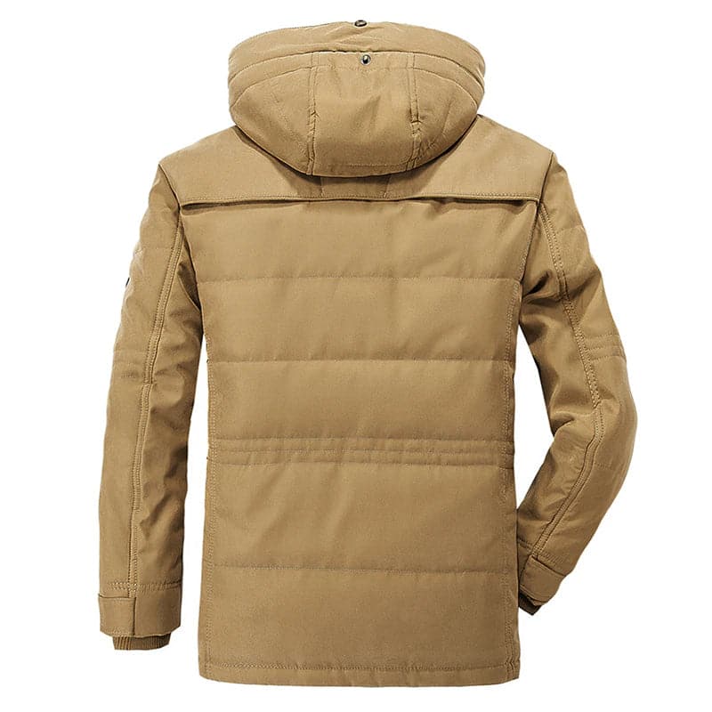 Men's hooded multi-pocket winter parka jacket