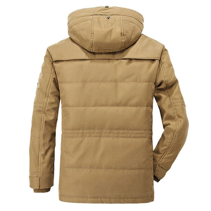 Men's hooded multi-pocket winter parka jacket