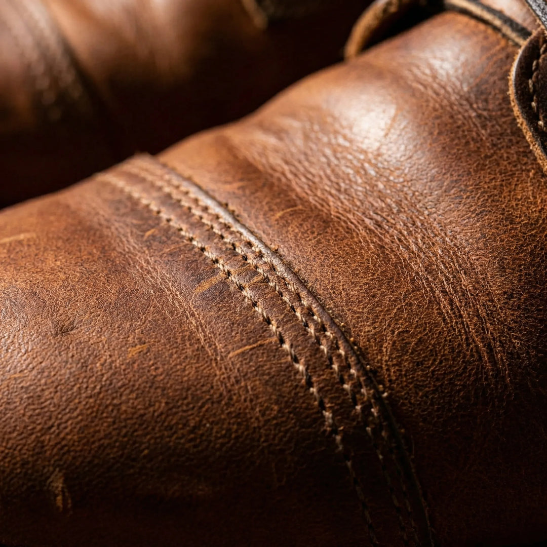 Men's brown lace-up ankle boots with cap toes and low heels