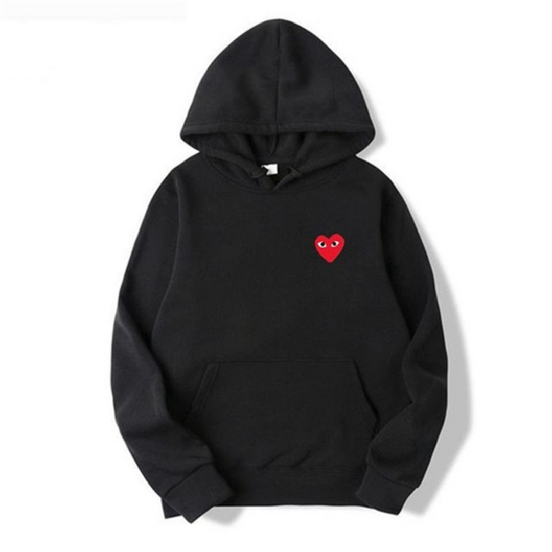 Women's pullover hoodie with heart graphic and kangaroo pocket