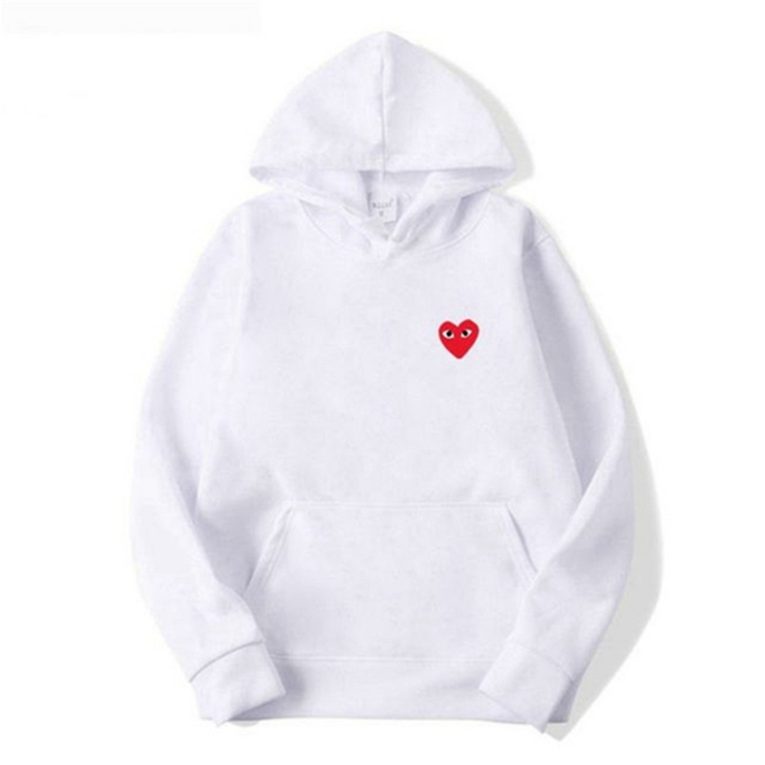 Women's pullover hoodie with heart graphic and kangaroo pocket