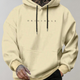 Men's hooded sweatshirt with chest text and kangaroo pocket