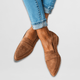 Women's slip-on loafer with flat sole in tan and grey