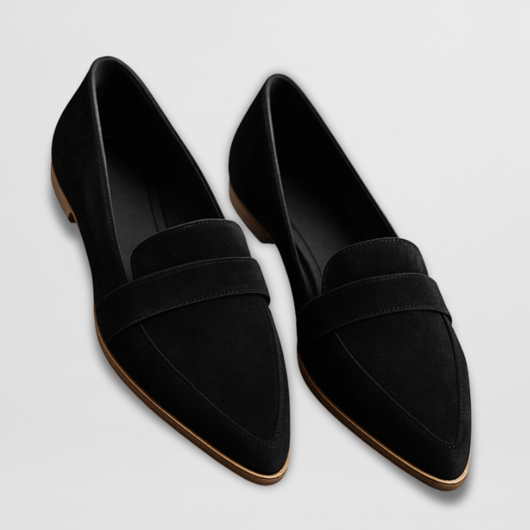 Women's slip-on loafer with flat sole in tan and grey