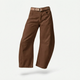 Women's curved barrel leg ankle-cropped jeans with high waist and wide legs