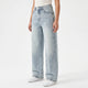 Women's high waist wide leg jeans with five-pocket design and full-length legs