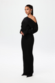 Women's off shoulder knitted maxi dress