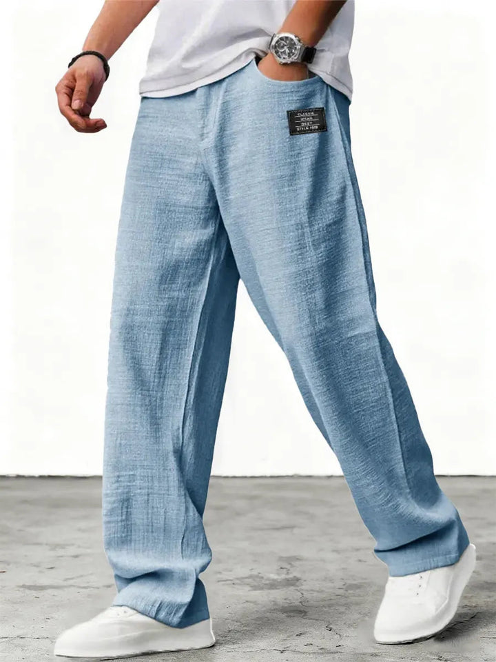 Women's relaxed-fit linen-blend summer trousers