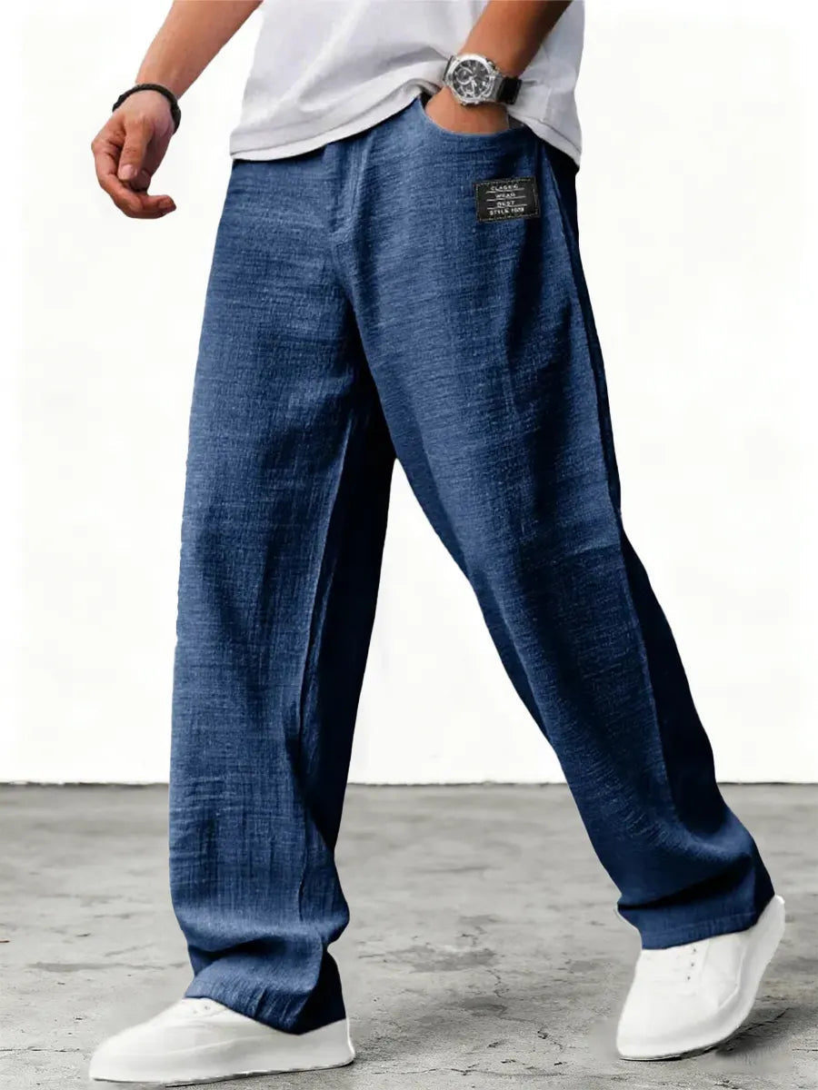 Women's relaxed-fit linen-blend summer trousers
