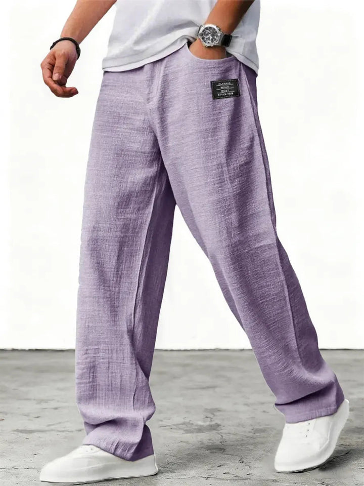 Women's relaxed-fit linen-blend summer trousers