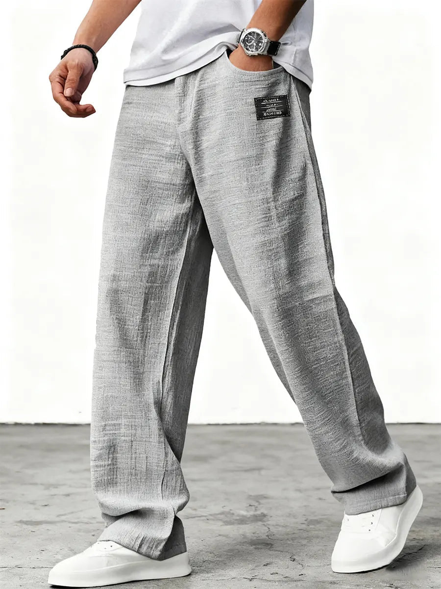 Women's relaxed-fit linen-blend summer trousers