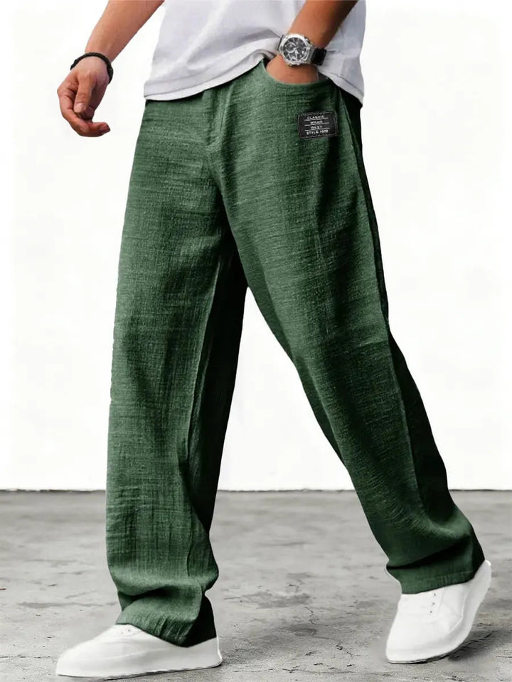 Women's relaxed-fit linen-blend summer trousers