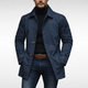 Men's button front trench-style jacket