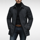 Men's button front trench-style jacket