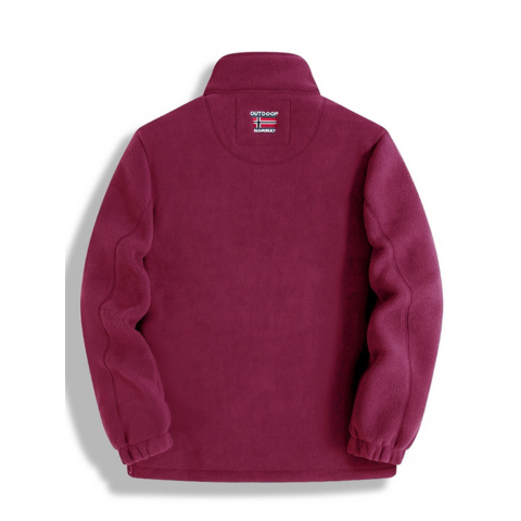 Men's fleece jacket with mock neck collar, zip front and side pockets