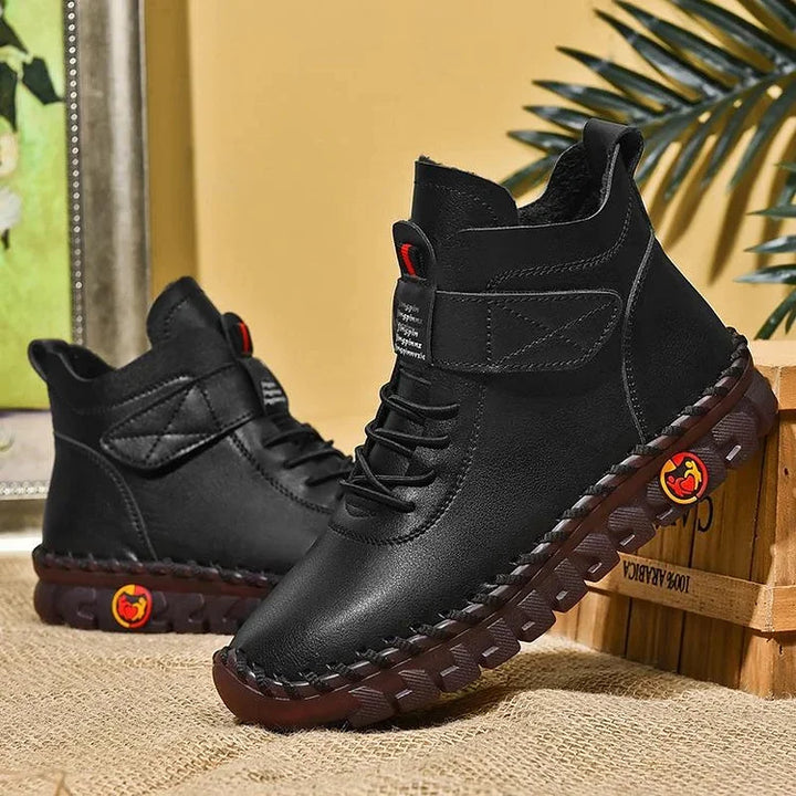 Women's orthopaedic lace-up ankle boots with side zip