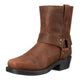 Men's western cowboy boots with side straps, metal studs and low block heel