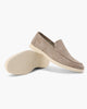 Women's slip-on loafers with almond toes and low wedge soles
