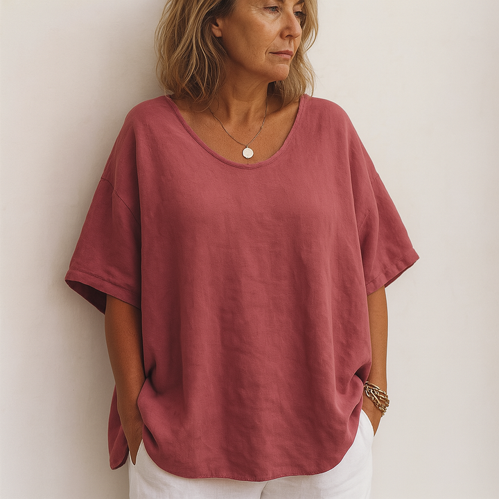 Women's Relaxed Basic T-Shirt — Round Neck Lightweight Summer Tee