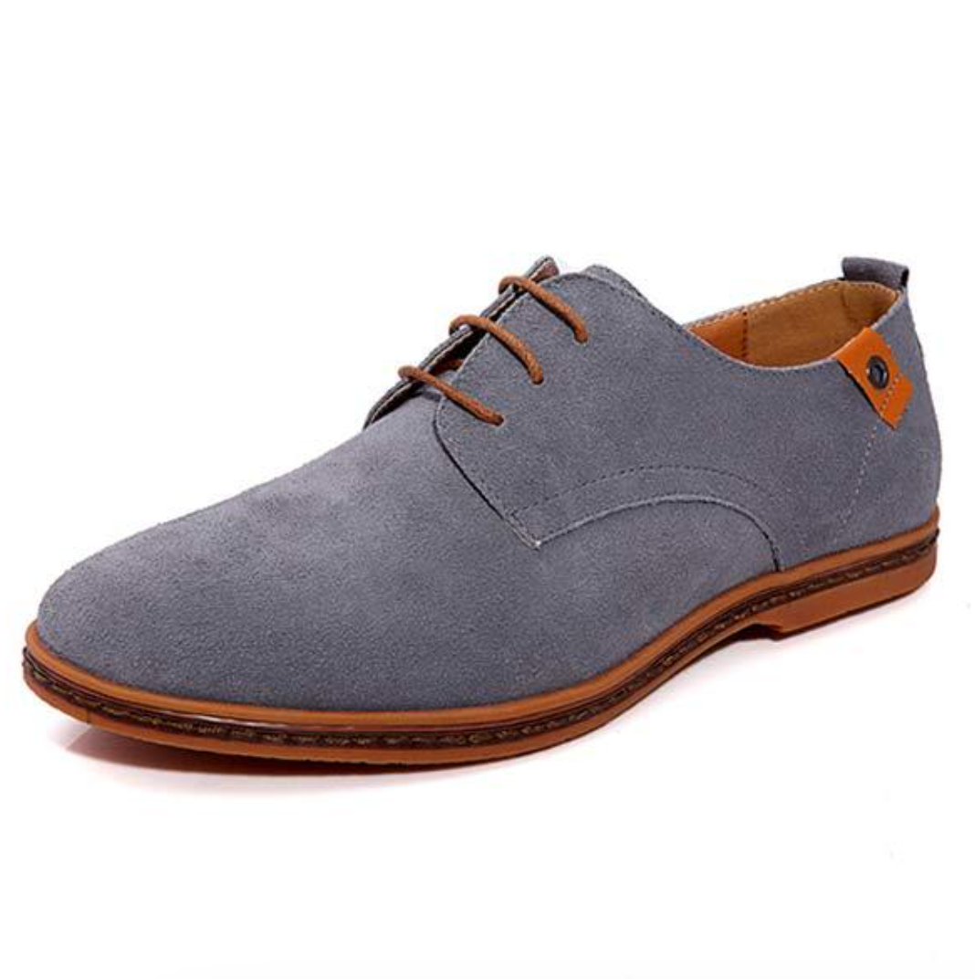Men's textured derby shoes with brown laces and layered soles