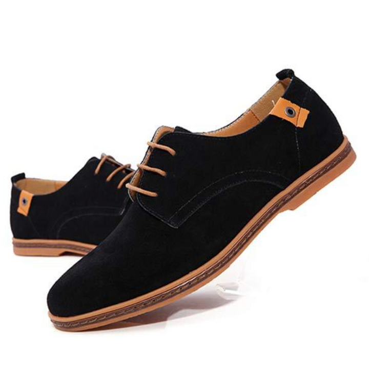 Men's textured derby shoes with brown laces and layered soles