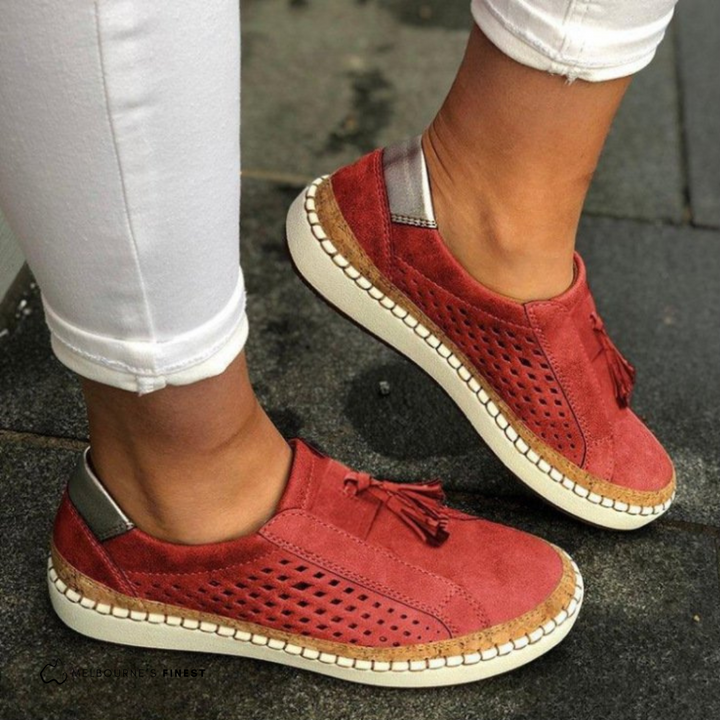 Women's Slip-On Loafer, Green, Perforated Detail