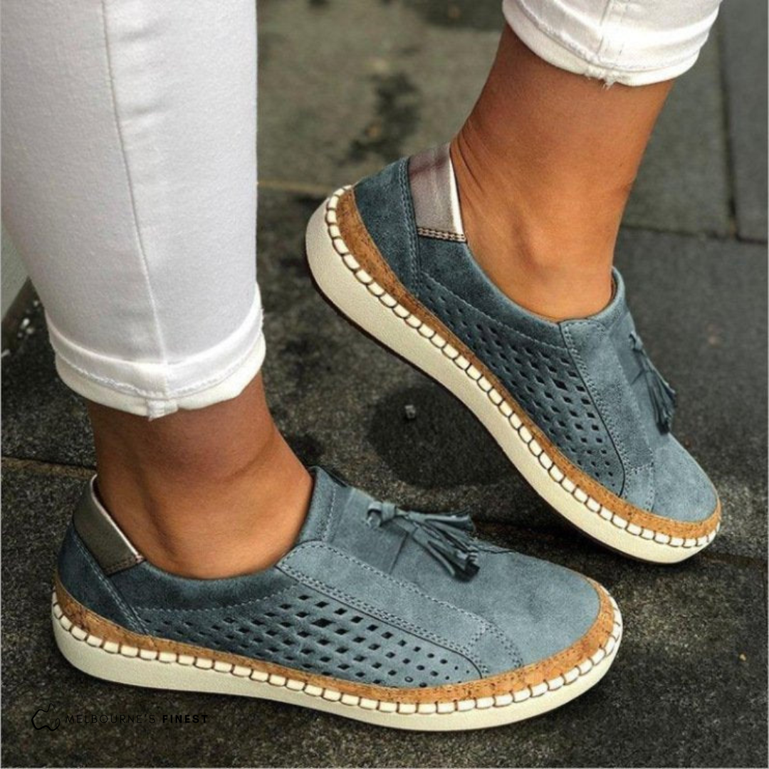 Women's Slip-On Loafer, Green, Perforated Detail