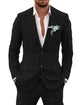 Men's tailored single breasted formal suit with two button jacket in light blue and beige.