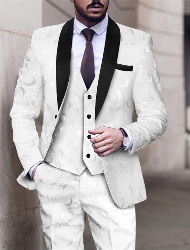Men's 3-Piece Patterned Wedding Suit