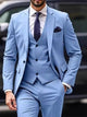 Men's 3-Piece Wedding Suit in sky blue
