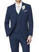 Men's tailored single-breasted wedding suit in pink and ivory, shown with white shirt and bow tie.