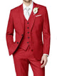 Men's tailored single-breasted wedding suit in pink and ivory, shown with white shirt and bow tie.