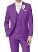 Men's tailored single-breasted wedding suit in pink and ivory, shown with white shirt and bow tie.