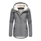 Women's hooded winter coat with fur-lined hood and front pockets