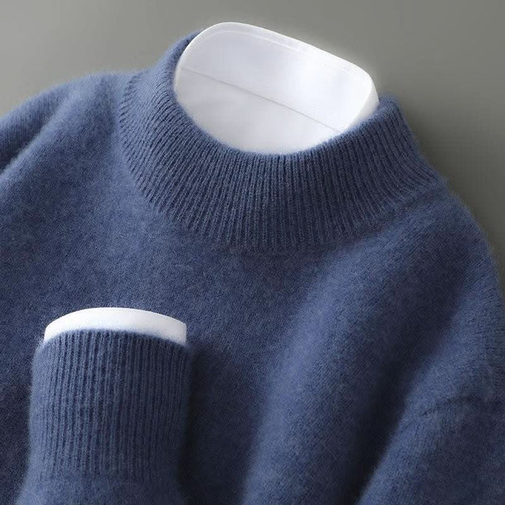 Plain high neck jumper with long sleeves and ribbed trims