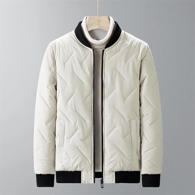 Quilted bomber jacket with ribbed trims, zip front and side pockets