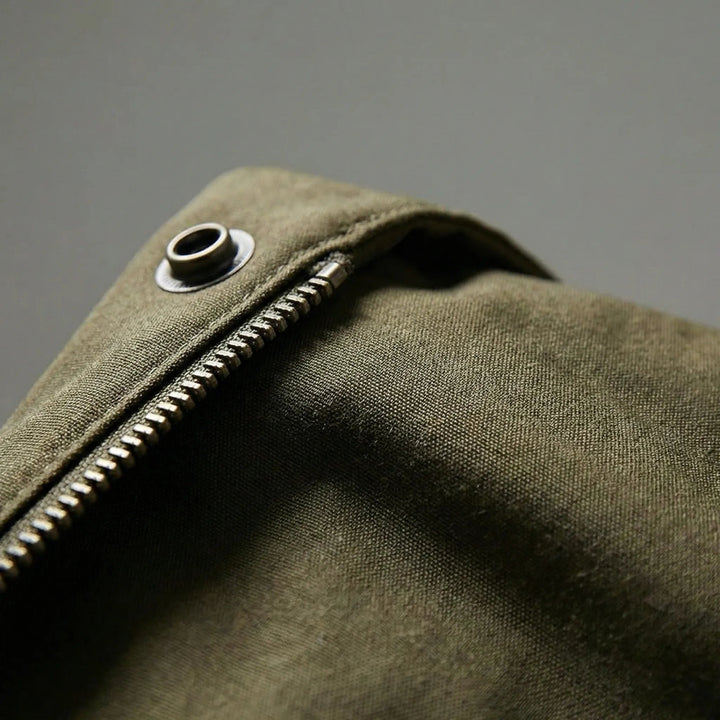 Men's longline hooded coat with zip and button front