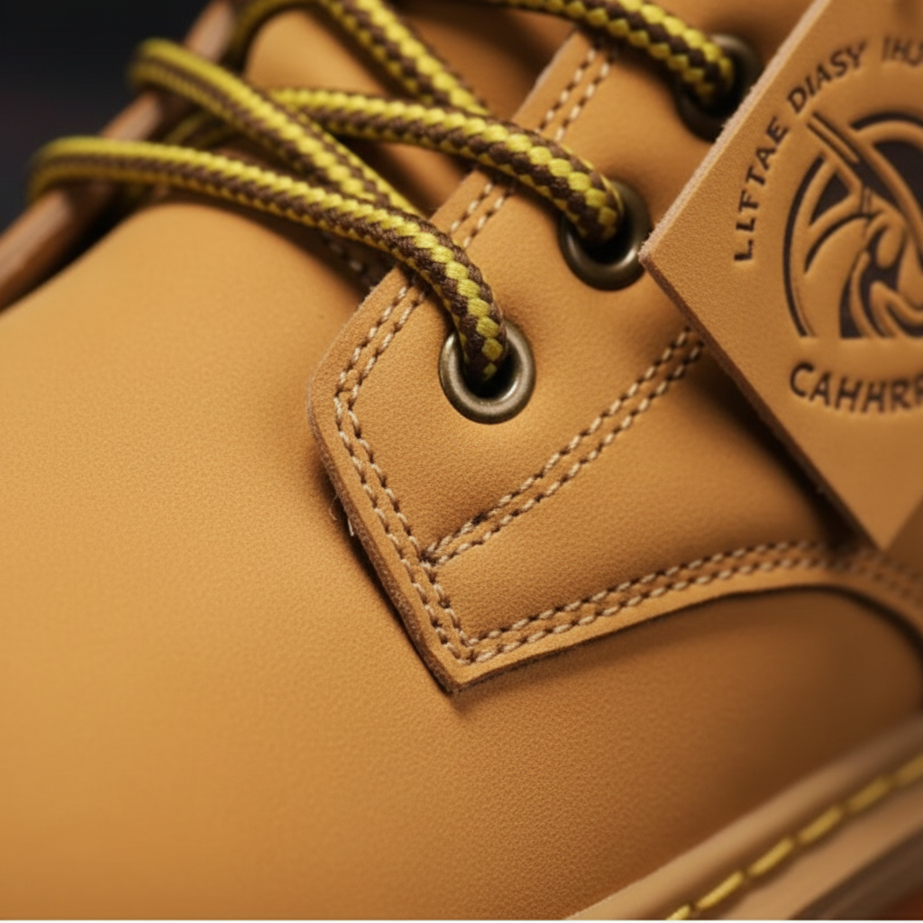 Men's lace-up ankle boots with rugged lugged soles