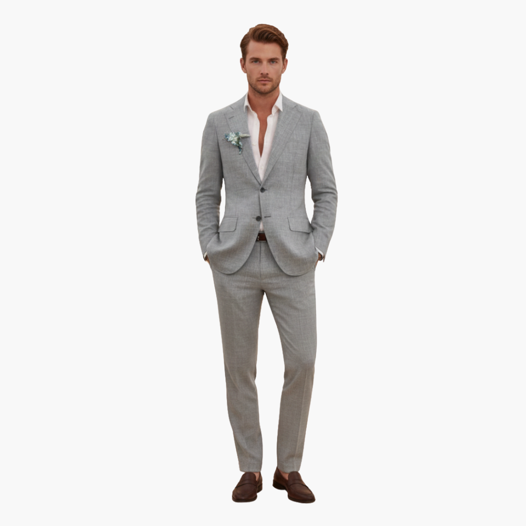 Eric | Men's Linen Two Piece Suit Set with Button Blazer and Pants