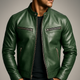 Men's vintage style zip jacket with stand collar and zipped pockets