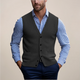 Men's sleeveless knitted V-neck button-front waistcoat