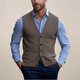 Men's sleeveless knitted V-neck button-front waistcoat