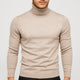 Men's fitted long-sleeve turtleneck jumper with ribbed trims