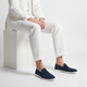 Men's slip-on loafer with moccasin stitching and contrast sole