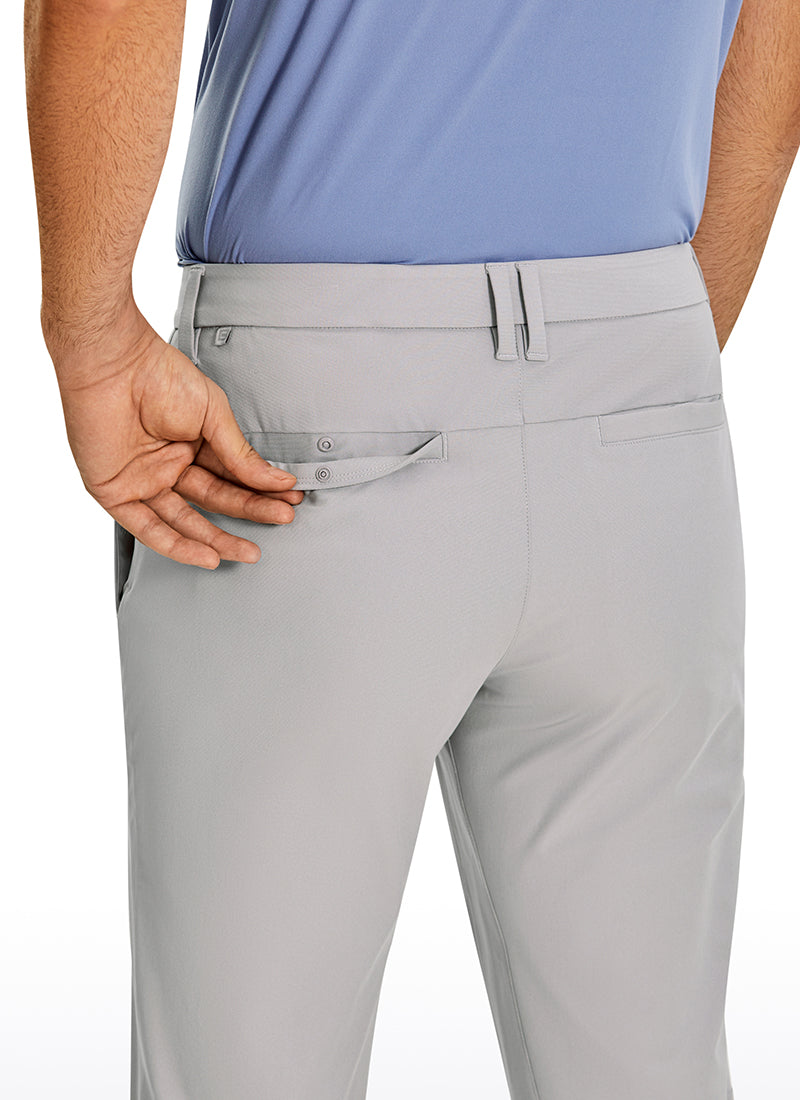 Men's straight-leg golf trousers with belt loops and front pockets