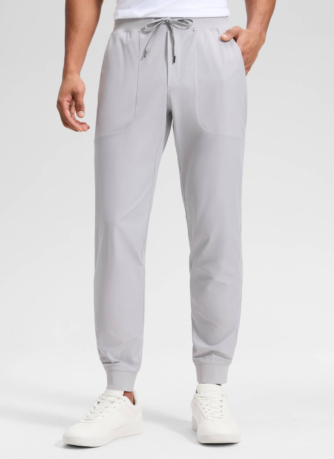 Men's slim-fit jogger trousers with drawstring waist, tapered legs and cuffed hems