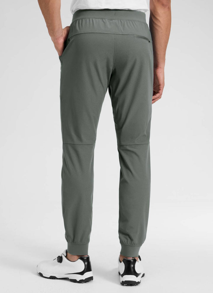 Men's slim-fit jogger trousers with drawstring waist, tapered legs and cuffed hems