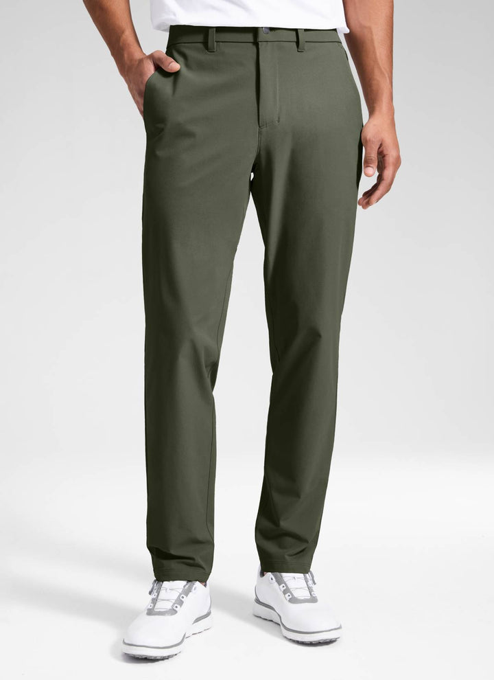 Men's straight leg golf pants with belt loops and front pockets