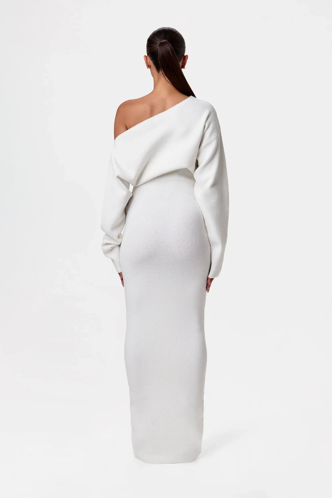 Women's off shoulder knitted maxi dress