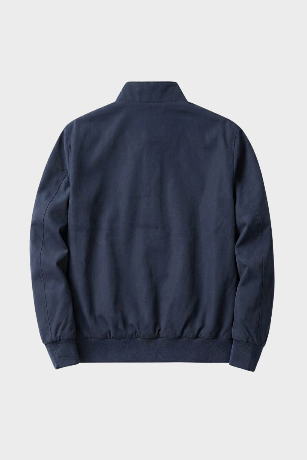 Men's bomber jacket with stand collar, zip front and checked lining